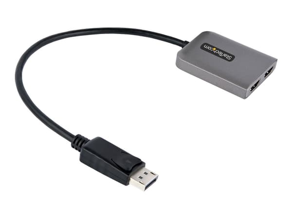 StarTech.com DP to Dual HDMI MST HUB, Dual HDMI 4K 60Hz, DisplayPort Multi Monitor Adapter with 1ft (30cm) Cable, DP 1.4 Multi Stream Transport Hub,