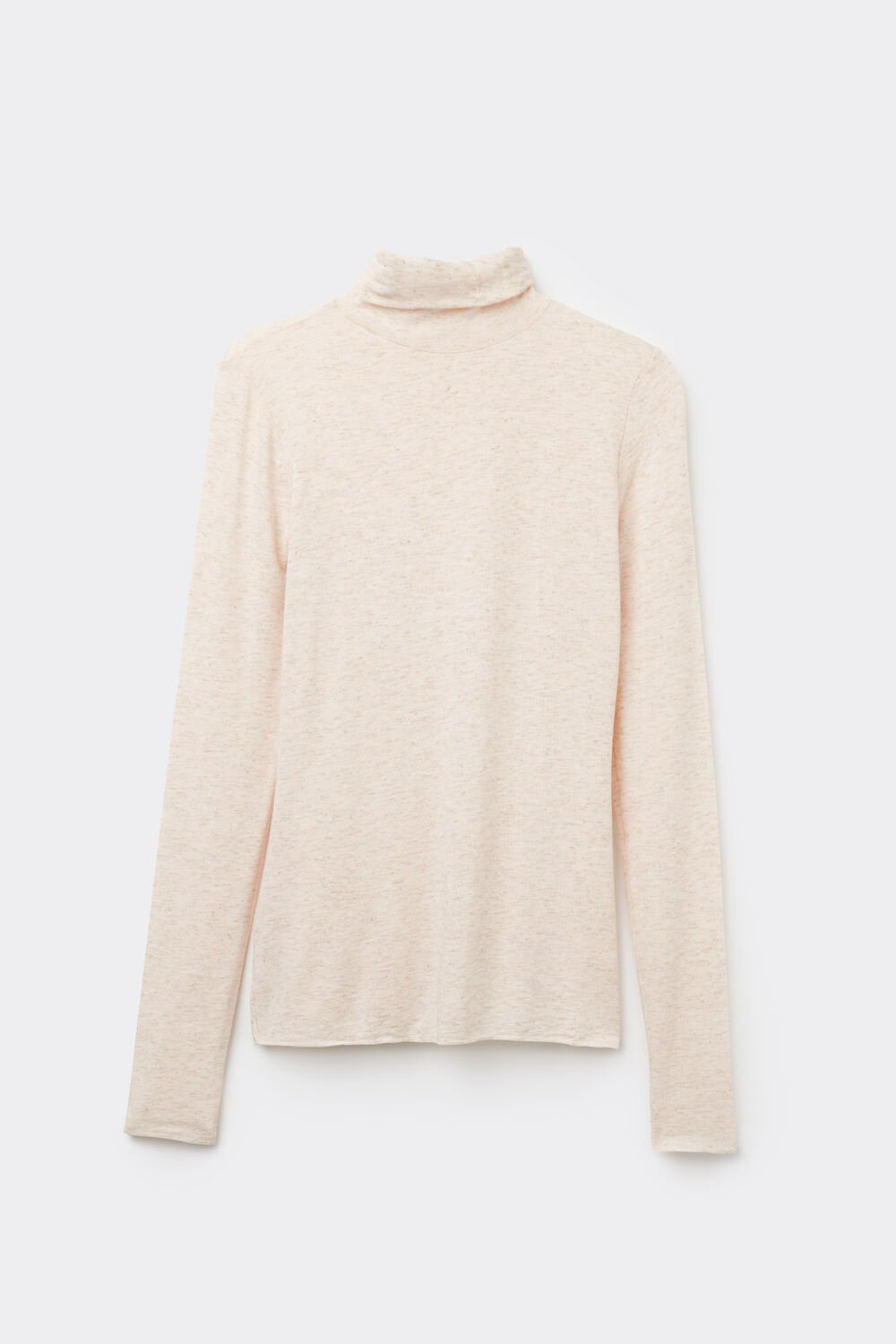 Blusa de gola alta em modal leve com lamê de cashmere