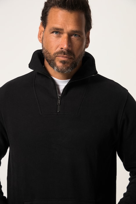 Troyer, Sweat, Stehkragen mit Zipper, Kängurutasche, bis 8 XL