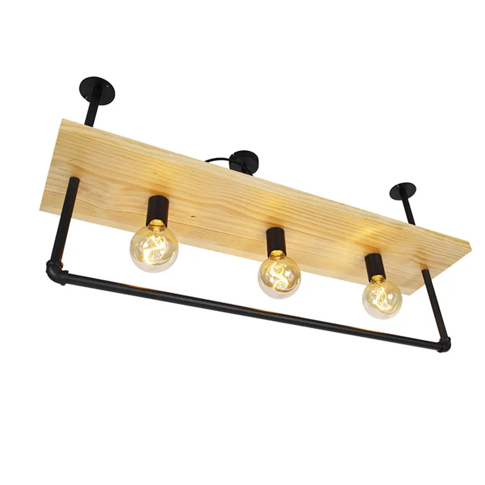 Qazqa plafondlampen shelf zwart e27