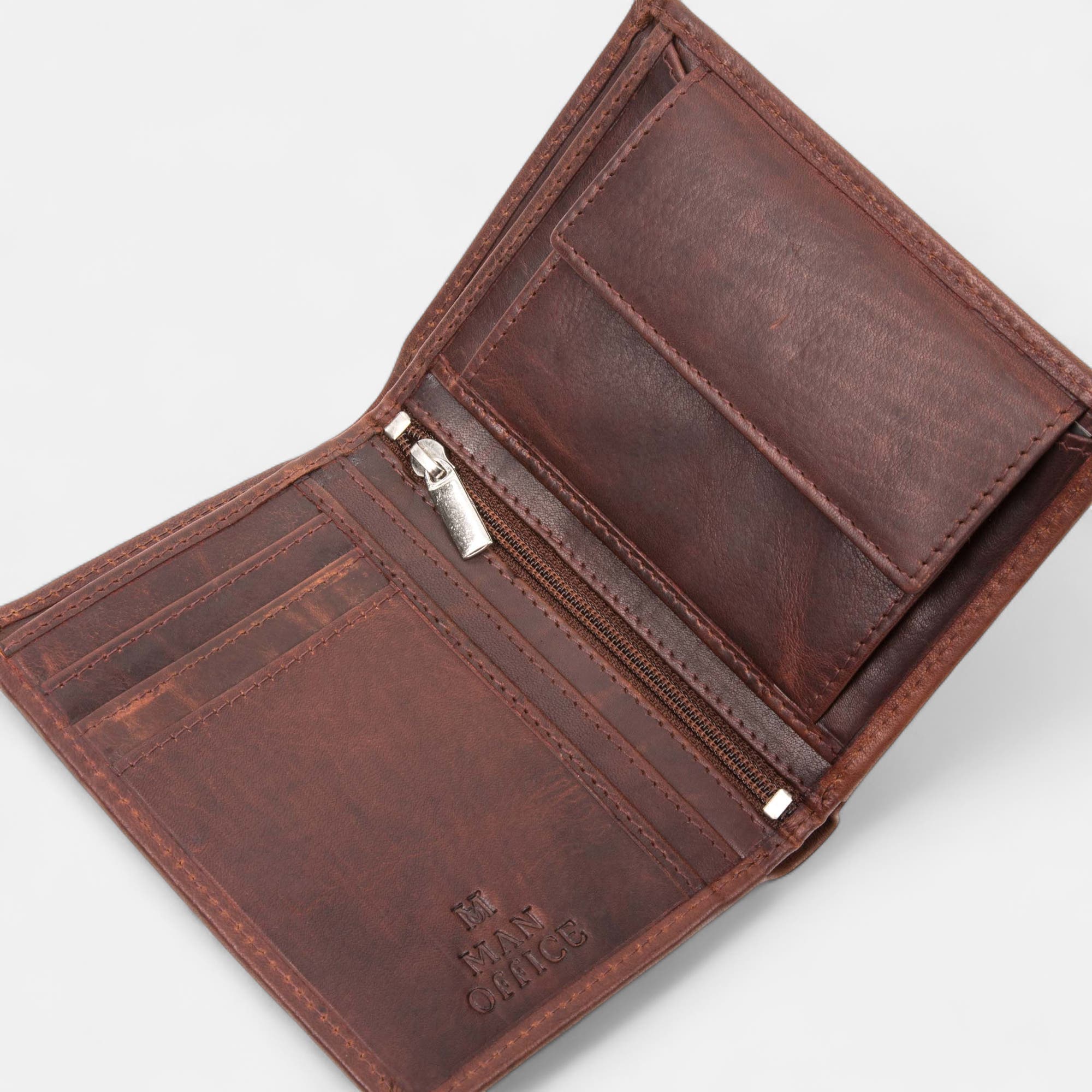 Petite maroquinerie en cuir marron
