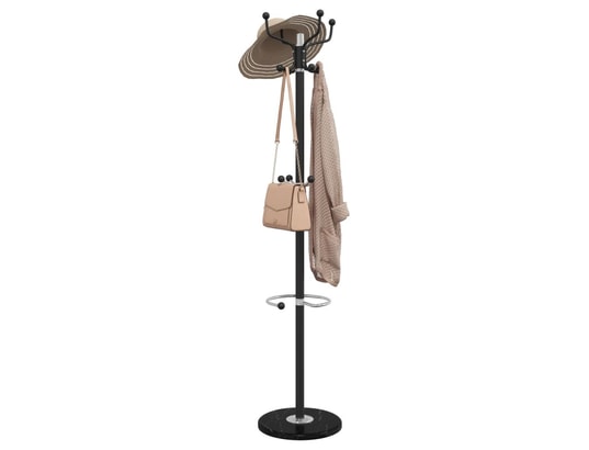 VIDAXL - Porte manteau Porte-manteau avec porte-parapluie noir fer enduit de poudre