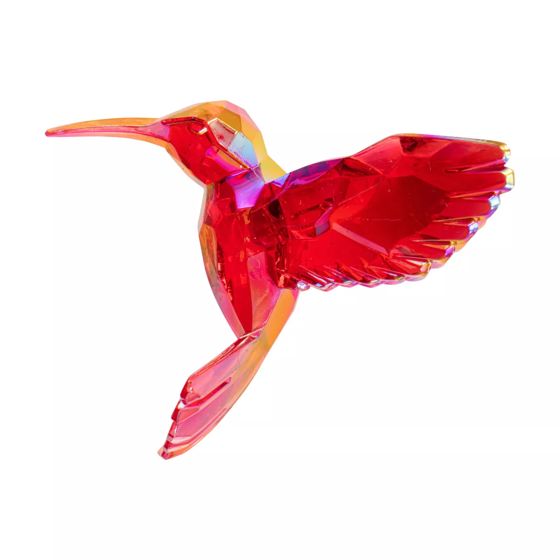 Suspension de Noël (H7 cm) Oiseau Colibri glacé Rouge