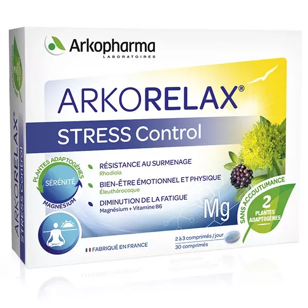Arkopharma Arkorelax Controle do Estresse Magnésio Vitamina B6 30 comprimidos