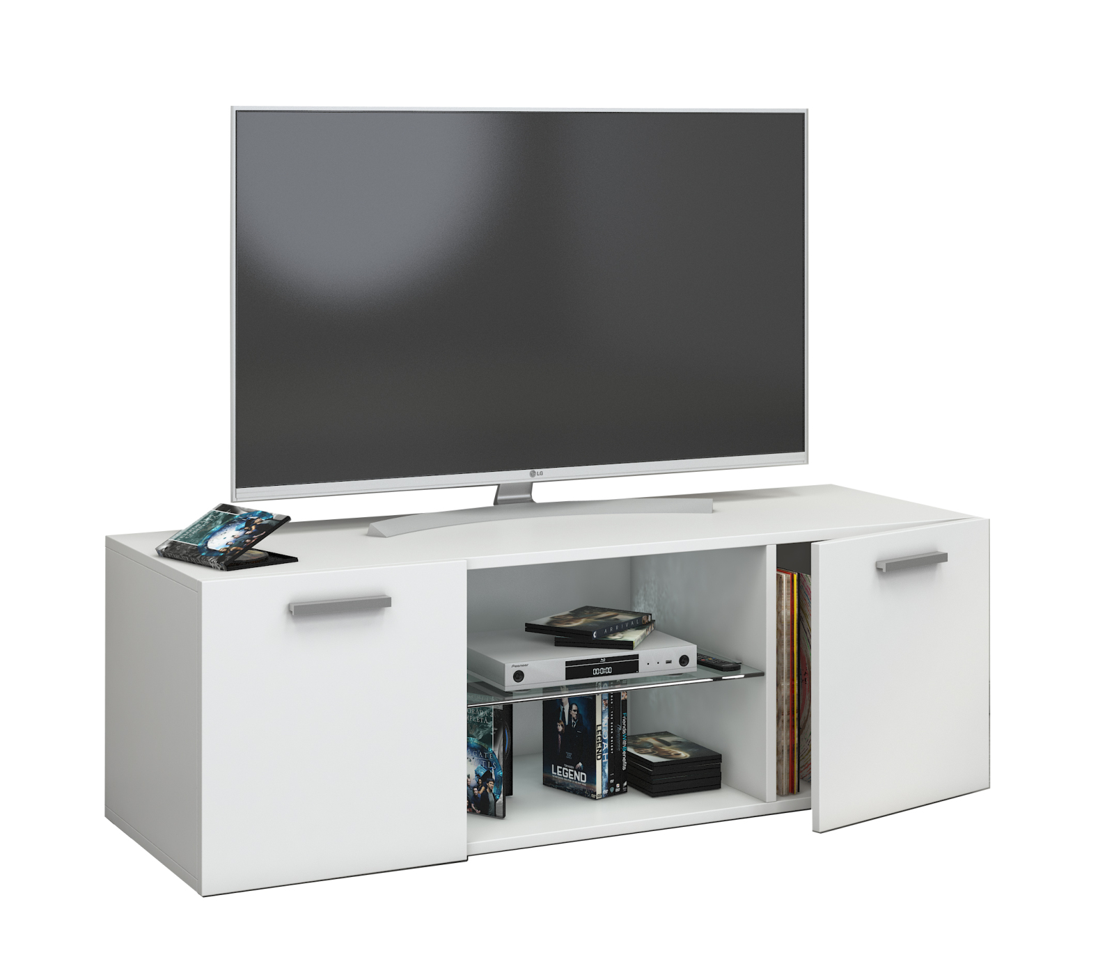 TV-Lowboard JUSA - weiß -2 Türen - 115 cm breit
