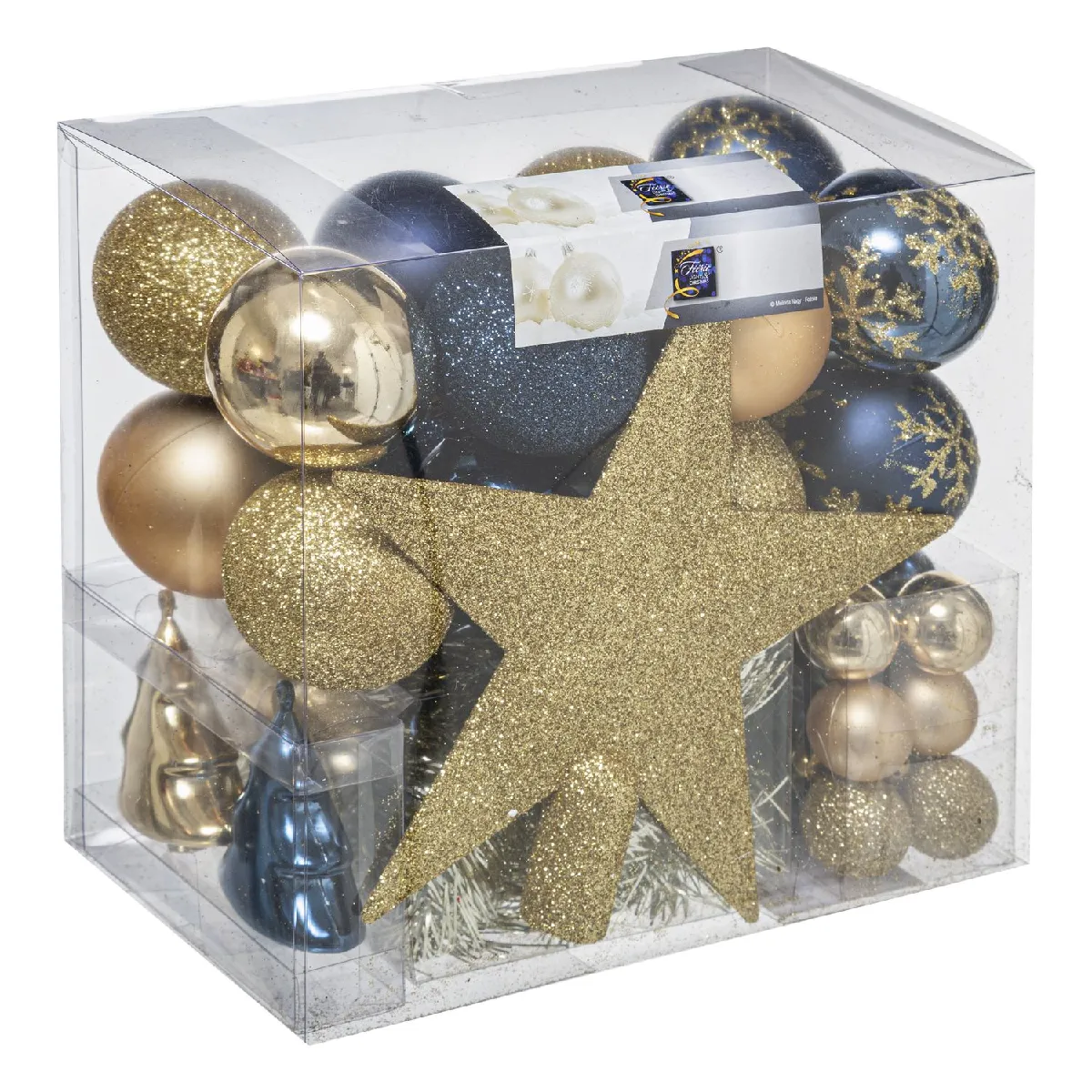 Feeric Lights And Christmas Kit de Décoration Sapin de Noël - 44 Pièces Bleu et Or