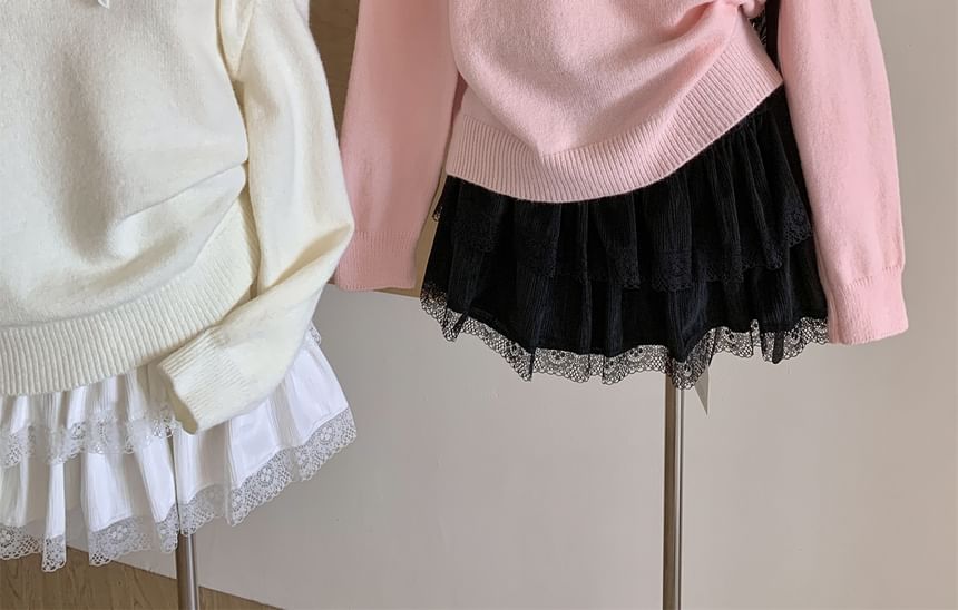 Dute - Mock Two-Piece Off Shoulder Trui