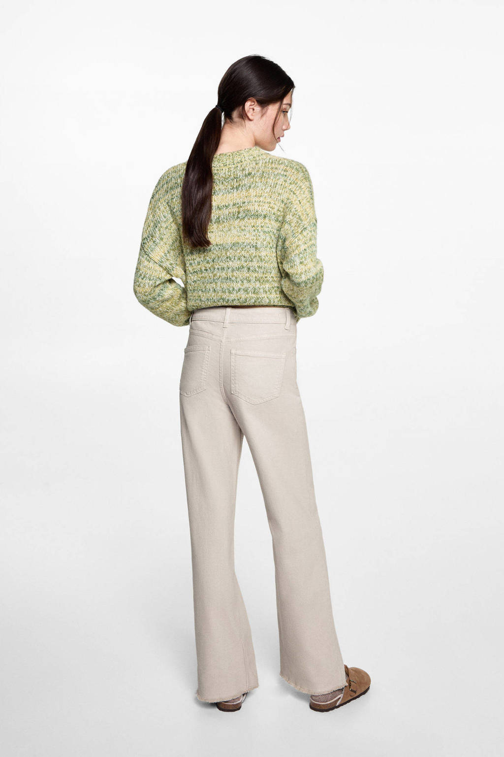 MANGO TEEN straight casual broek grijs
