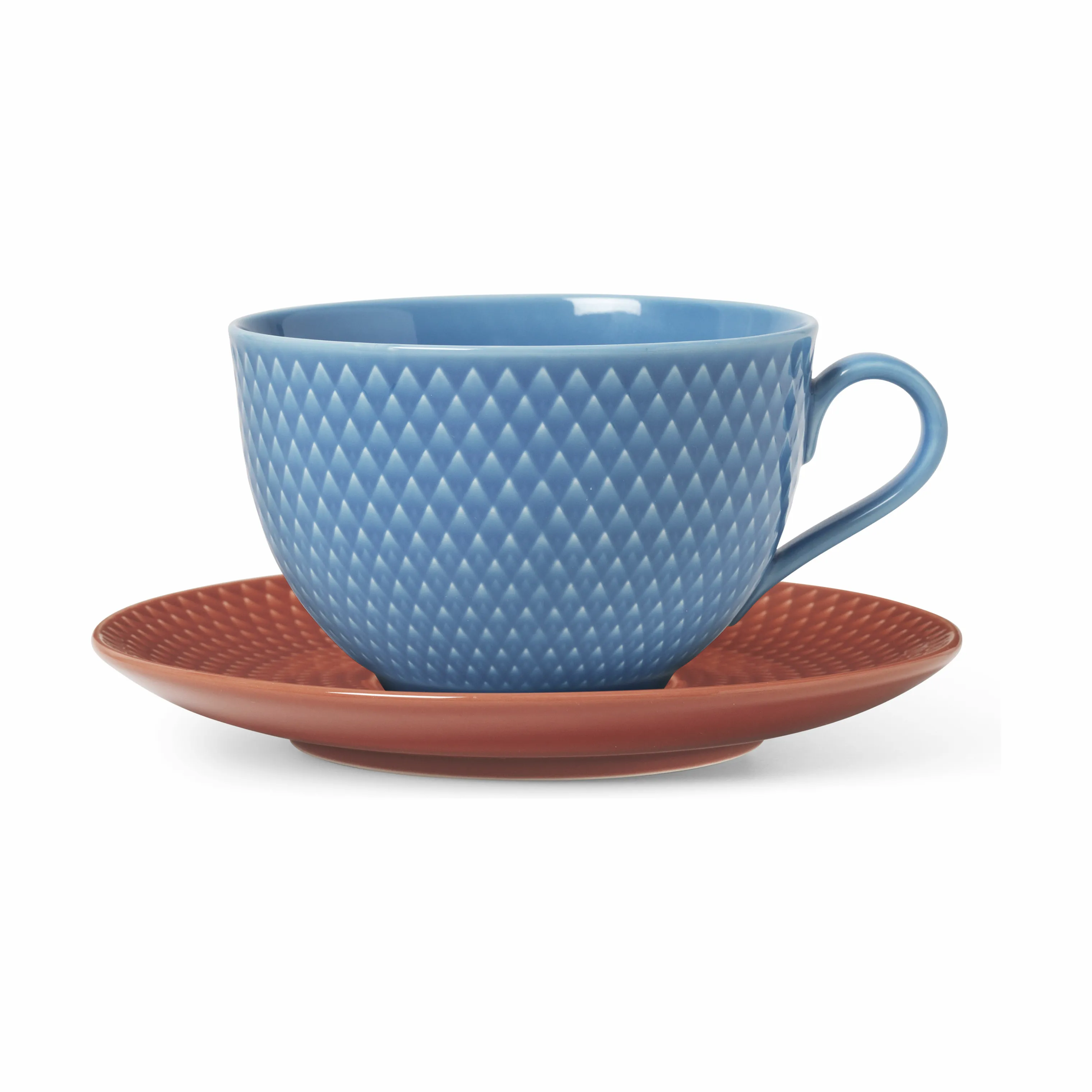 Lyngby Porcelæn Rhombe Color Tekop m. underkop