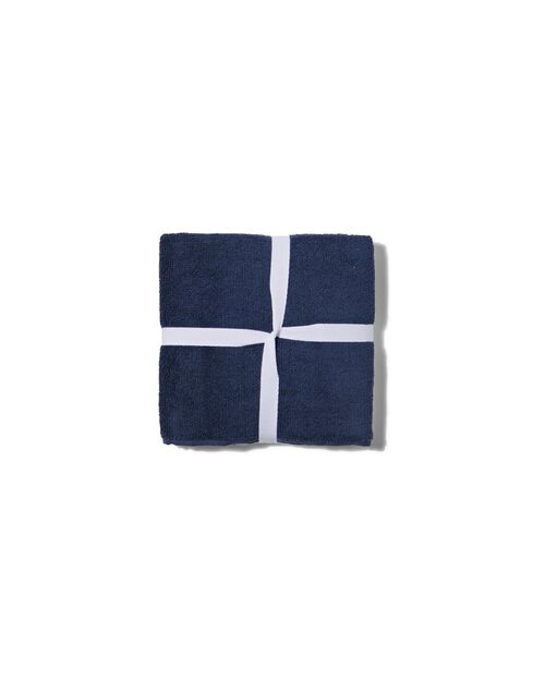 ensemble torchon et essuie-mains en coton bleu et carreaux