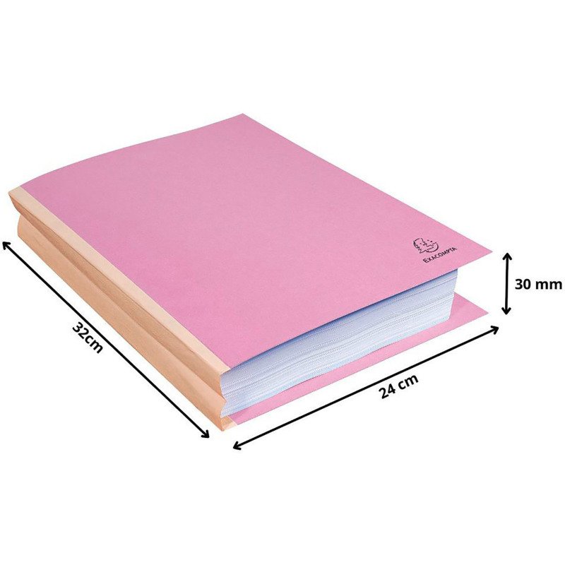 Chemise dossier à soufflet carte Exacompta dos toilé 24 x 32 cm couleur - Paquet de 25