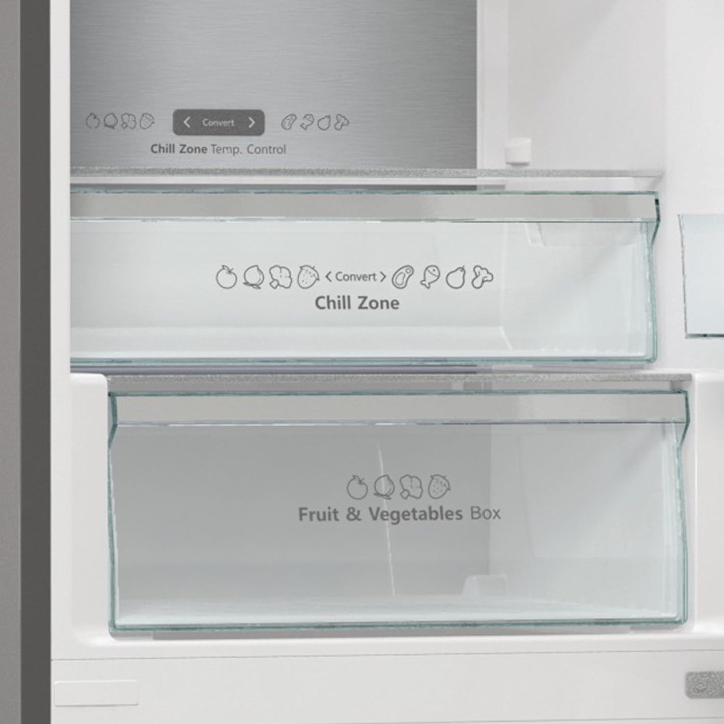 Hisense RB327N4AD2 Kühl-Gefrierkombination/ NoFrostPlus/ Multiflow 360°/ HolidayMode/ FreshZone/ 182,4 cm/ Kühlteil 171 l/ Gefrierteil 85 l/ 41 dB/ 287 kWh/ Jahr/ Edelstahl-Look