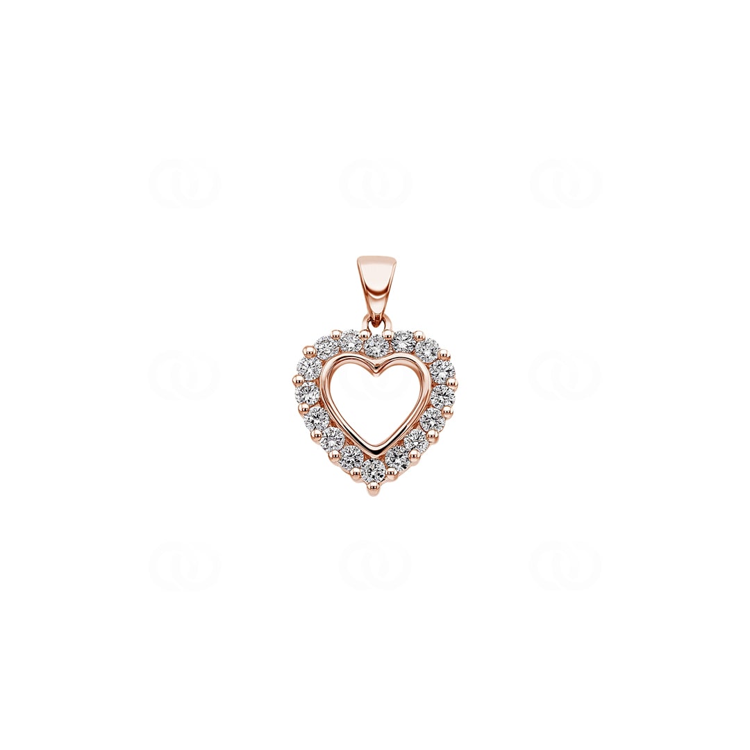Herzanhänger 750/18 K Roségold mit Diamanten 0.41 ct H/si