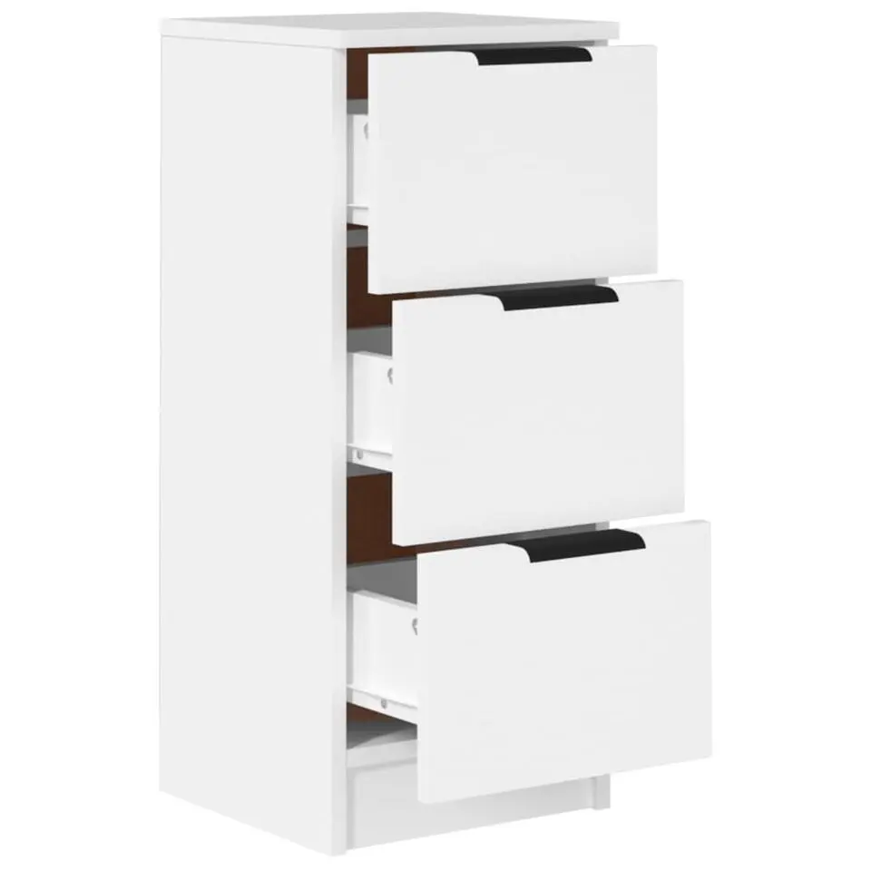vidaXL - Dressoir met 3 lades - Wit - Bewerkt hout - 30x30x70 cm