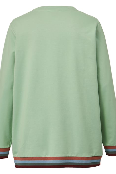 Sweatshirt, EASY, Rundhals, Streifenbündchen