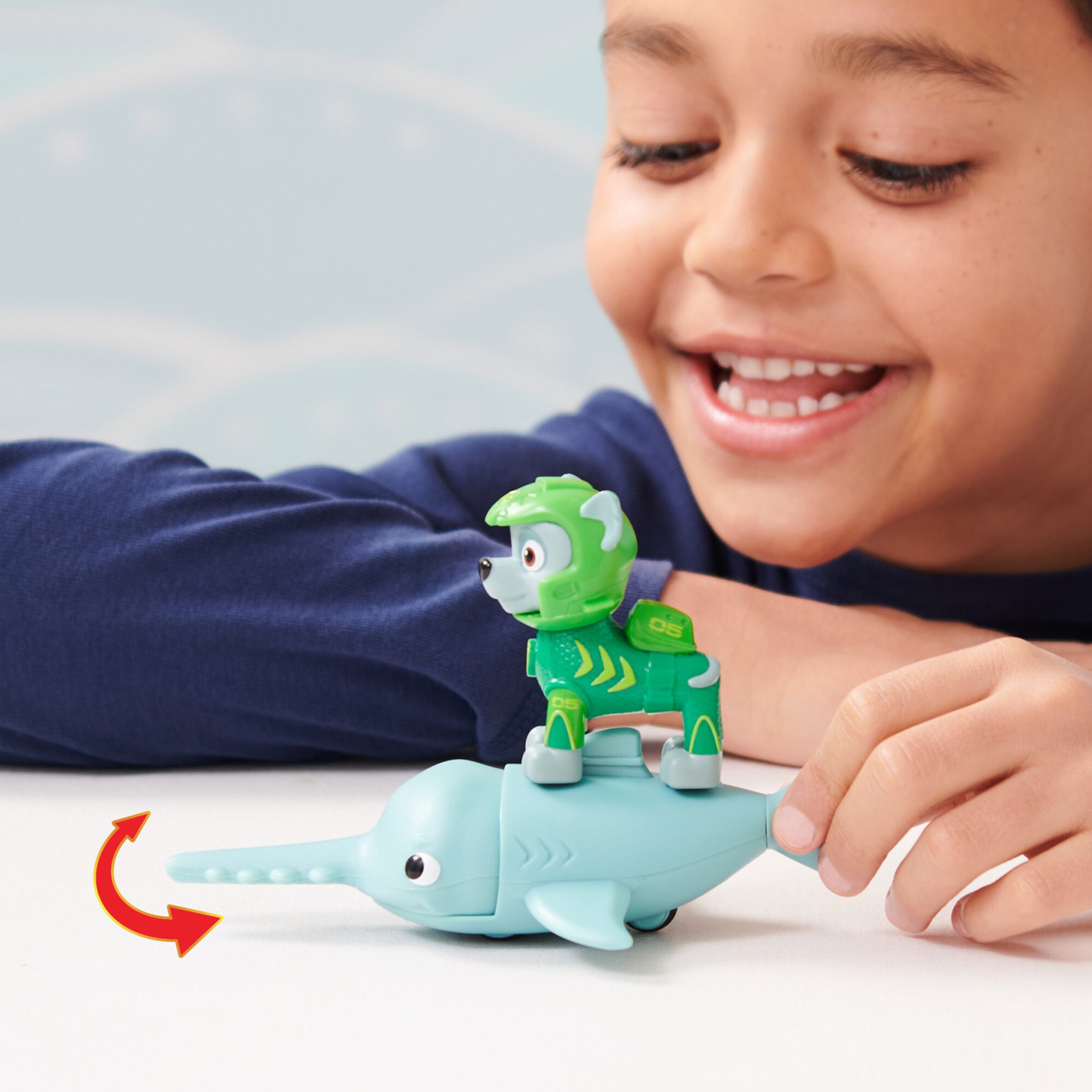 Spin Master Spielfigur Paw Patrol Aqua Pups - Hero Pups-Set mit Rocky-Welpenfigur und Sägefisch-Figur
