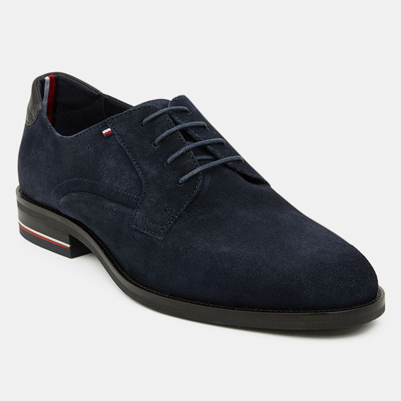 Tommy Hilfiger Derbies en Velours de Cuir Signature bleu marine