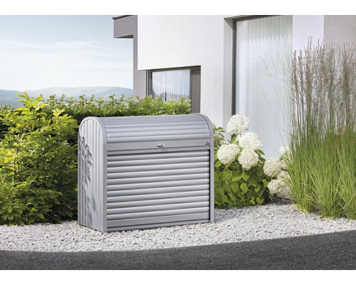 Afvalbak biohort StoreMax 160, 163 x 78 x 120 cm, zilver metallic