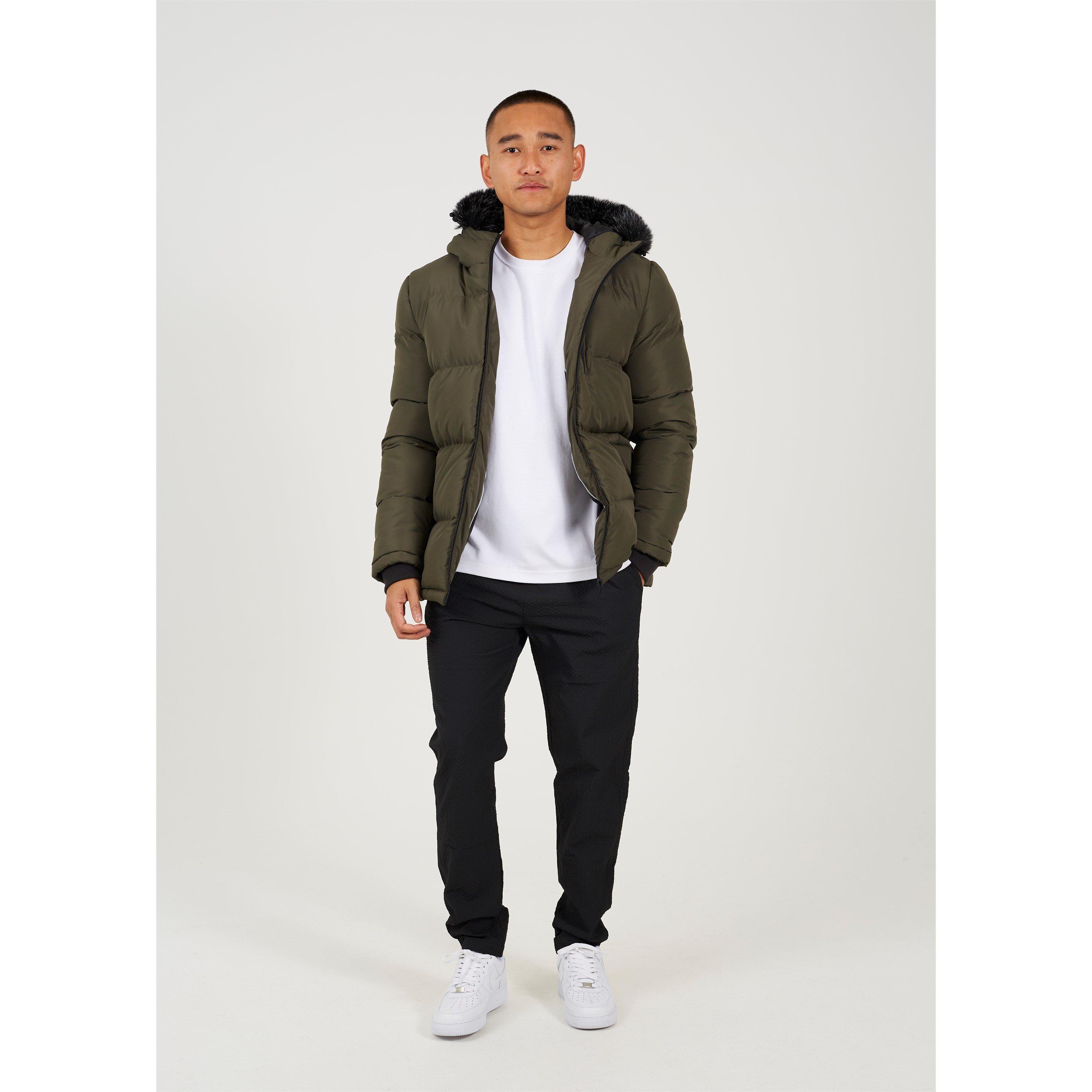Brave Soul Padded Jacket with Fur Trim Hood