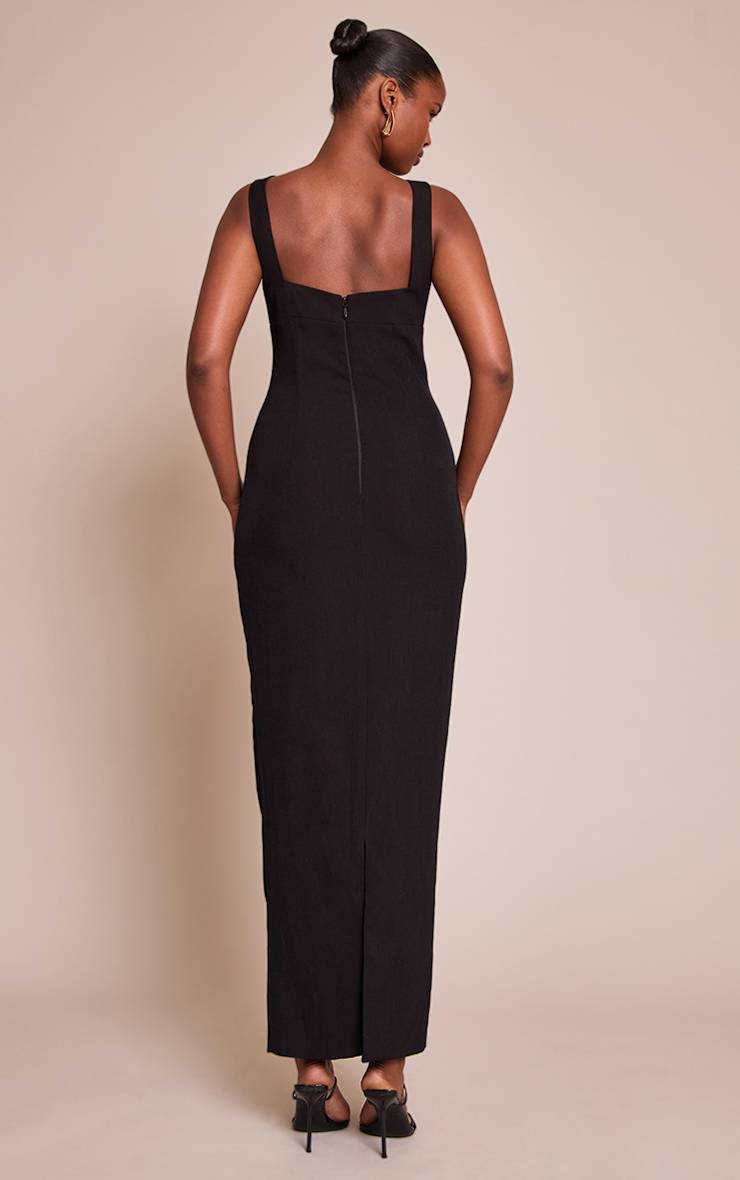 Noir Robe Longue Dos Échancré Premium