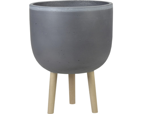 Lafiora plantenbak met pootjes, Ø 30 cm, H 38 cm, antraciet