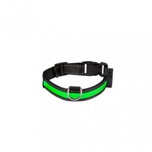 Coleira USB iluminada para cães, verde