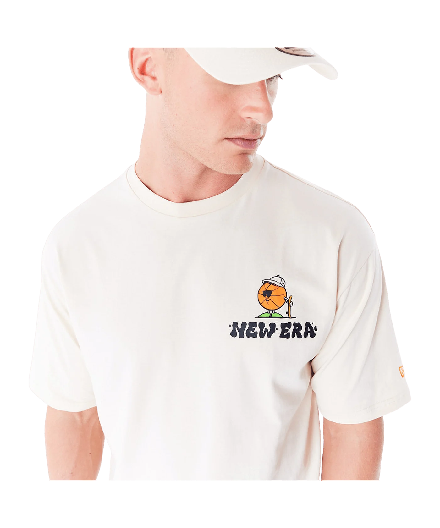 New Era Ne Los Angeles City Graphic Oversized T-Shirt Beige