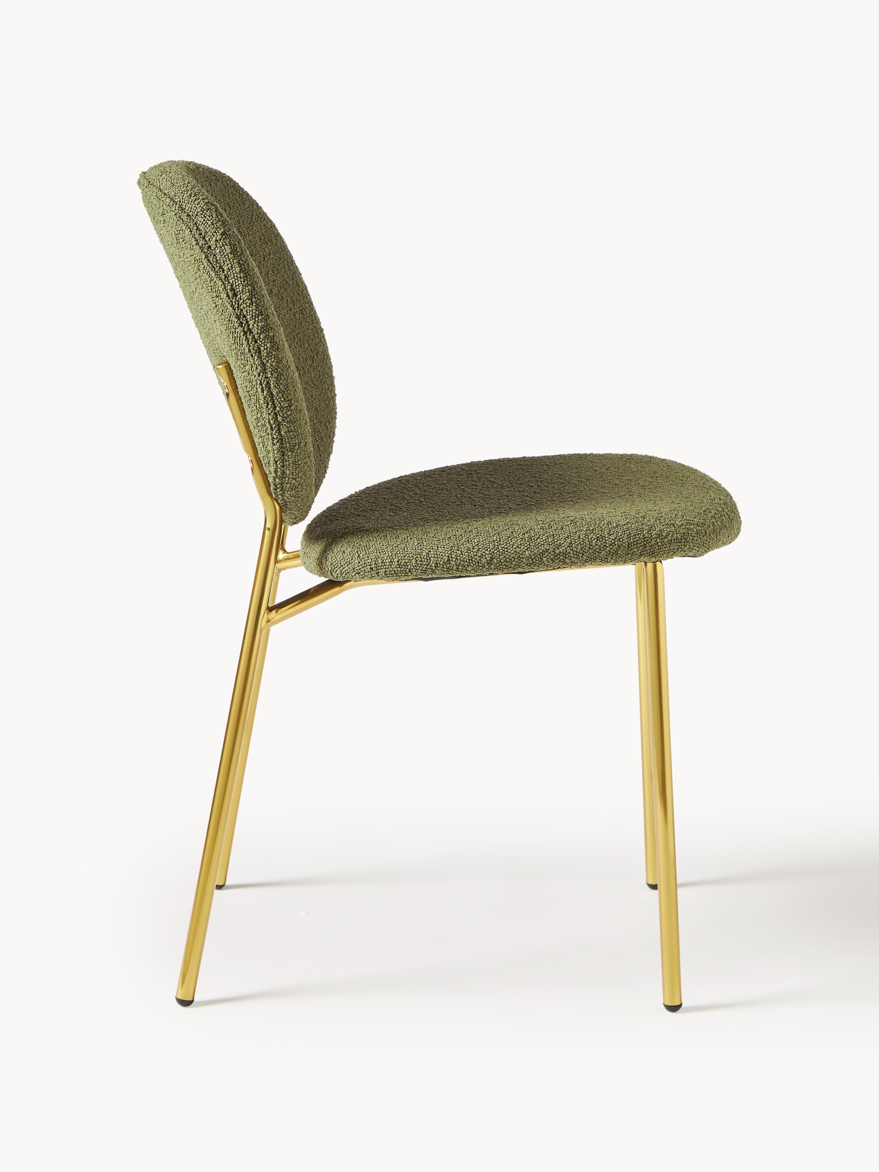 Bouclé gestoffeerde stoelen Ulrica, 2 stuks