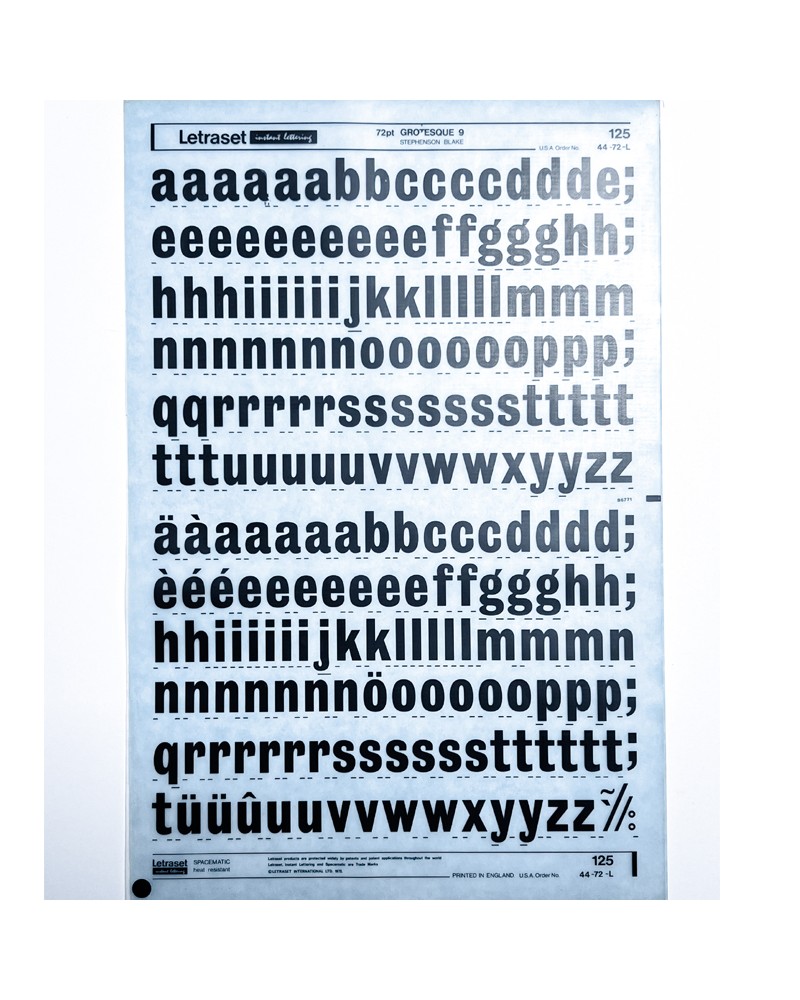 Letraset 125 - Grotesque 9 72pt