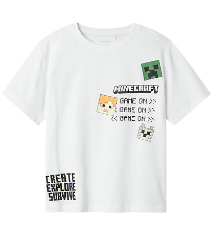 Name It T-Shirt - NkmJafar Minecraft - Bright White m. Print