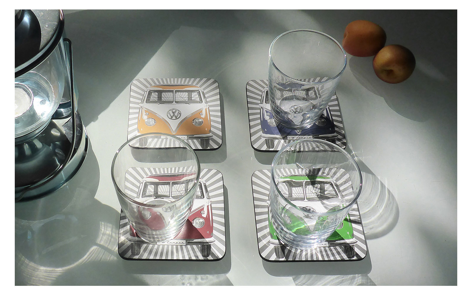 VW Collection T1 Bus Untersetzer 4er Set Bunt