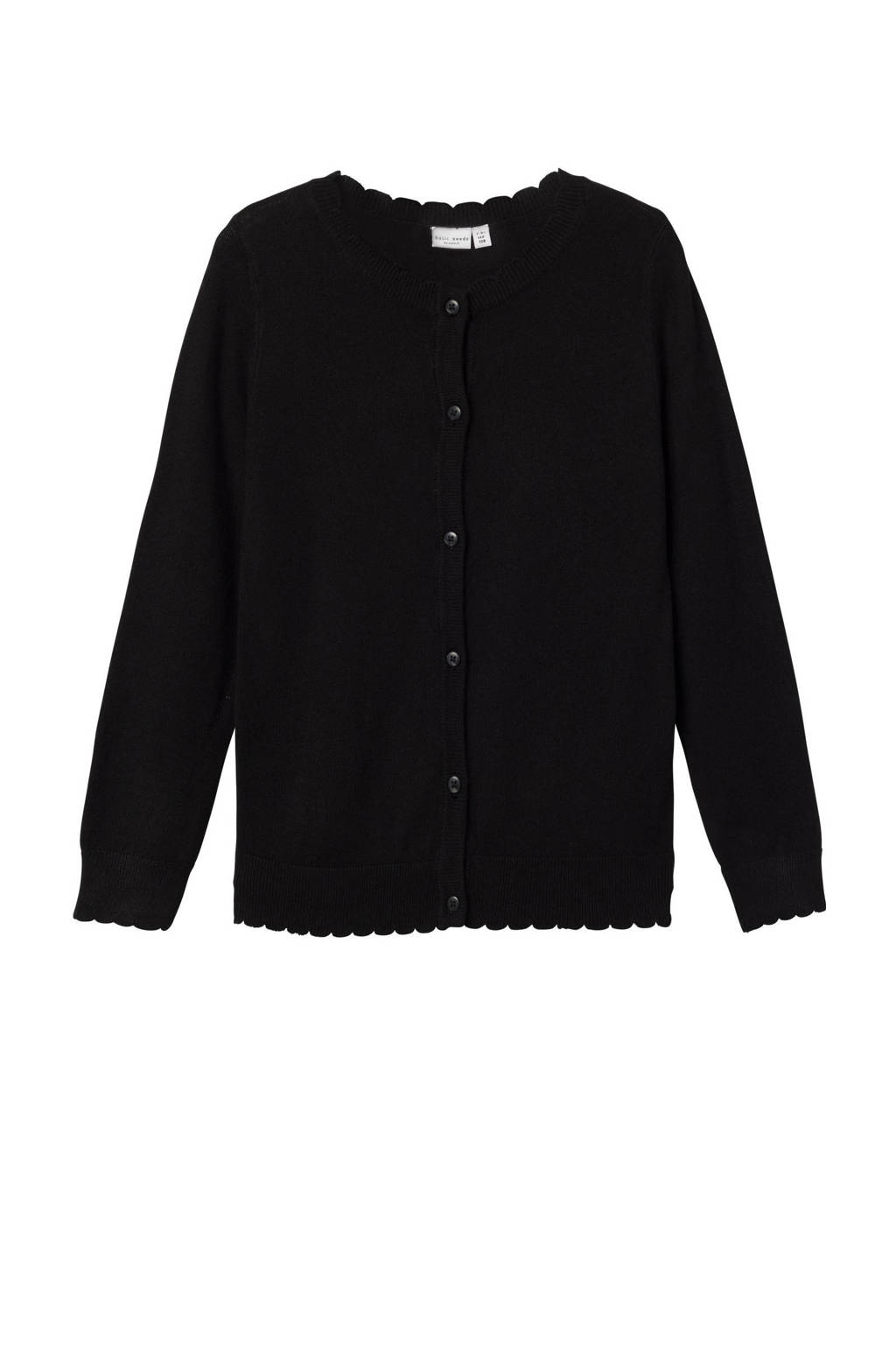 NAME IT fijngebreid vest NKFVAMONE zwart