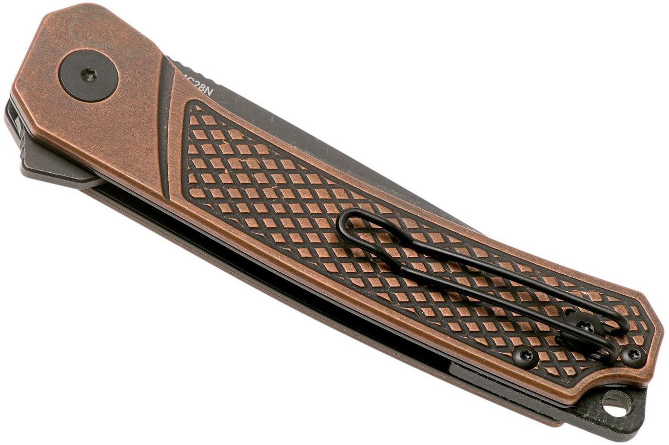 QSP Knife Osprey QS139-E2 Textured Copper, Blackwashed, zakmes