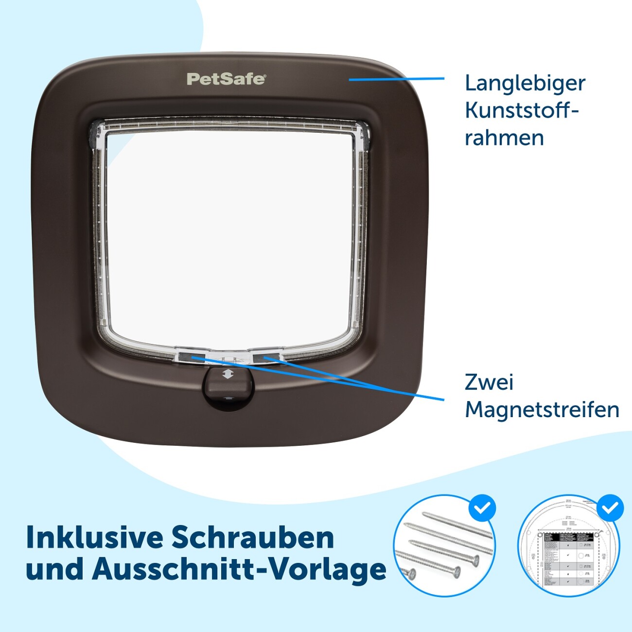 PetSafe Katzenklappe mit manueller Verriegelung, Braun