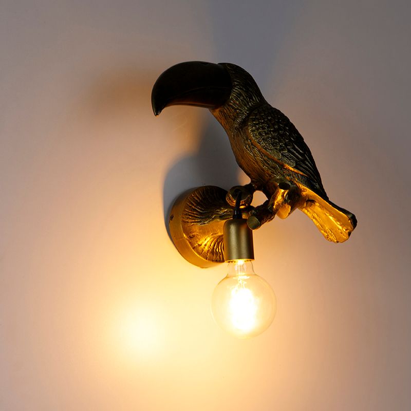 Vintage wandlamp messing - Animal Toekan