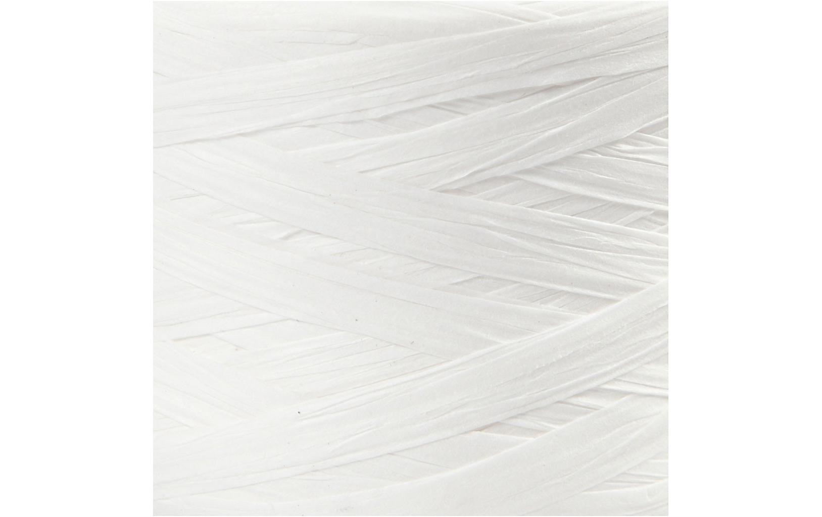 Geschenkband Raffiabast 8 mm x 100 m, WeissPapierbast für Geschenke