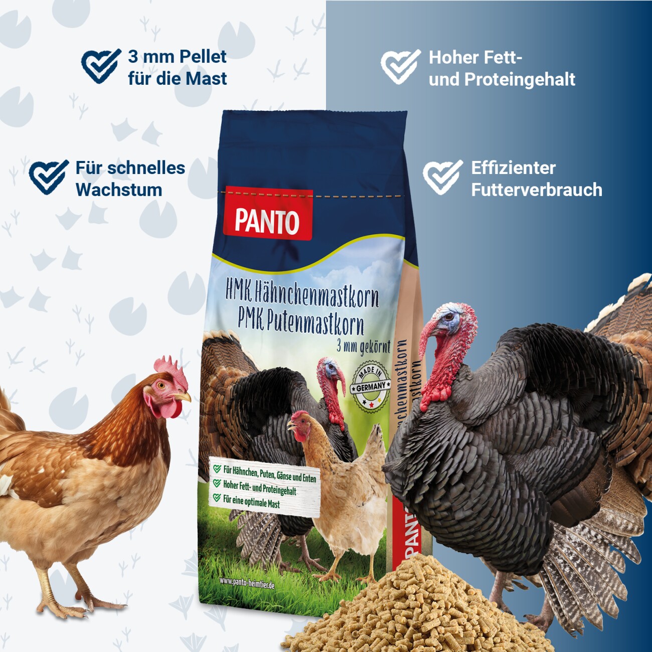 Panto HMK/ PMK Hähnchen- und Putenmastkorn 25kg