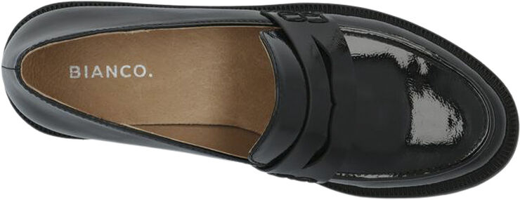 Bianco BIAPEARL Simple Penny Loafer Patent Aquarius Black