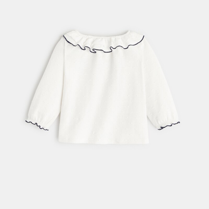 T-shirt à col volants fruits bleu bébé fille Bleu