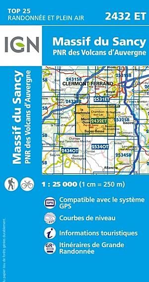 IGN - TOP25 2432ET MASSIF DU SANCY 1 25 000