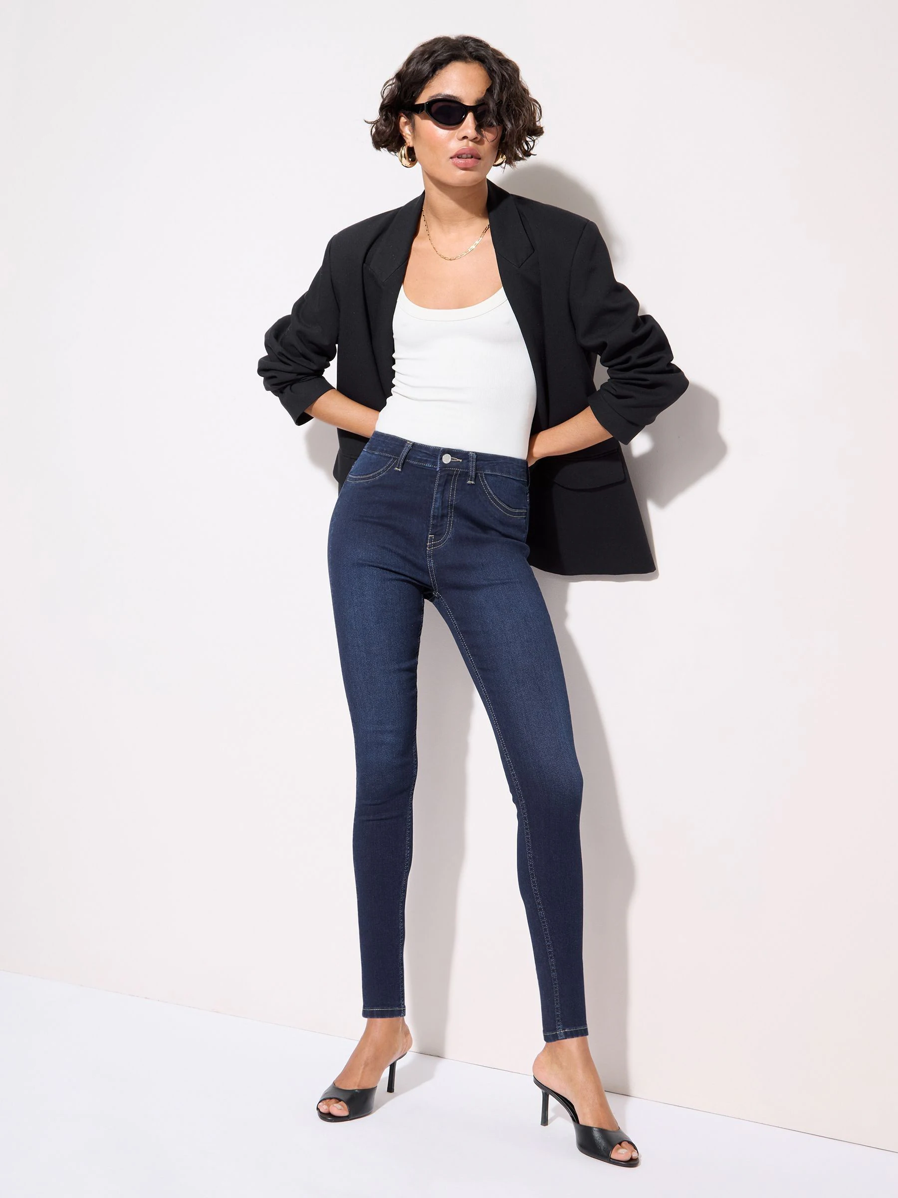 Donkerblauw - Friends Like These jegging met hoge taille