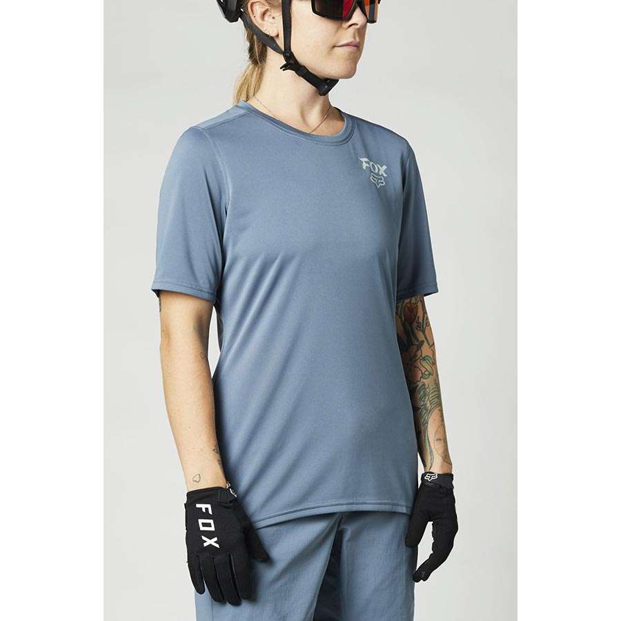 Fox Ranger MTB Fietsshirt Korte Mouwen Blauw Dames