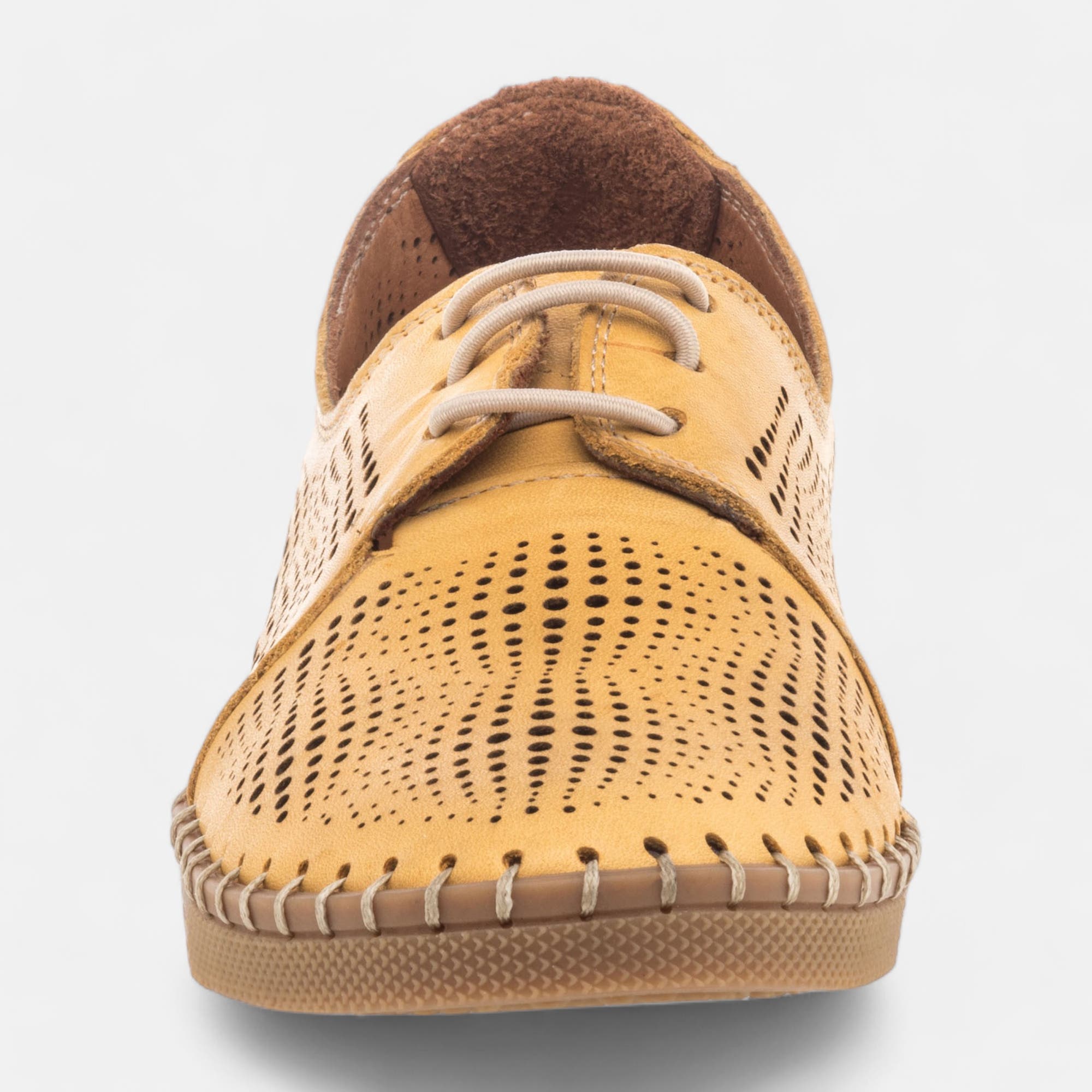 Baskets basses Femme en cuir jaune