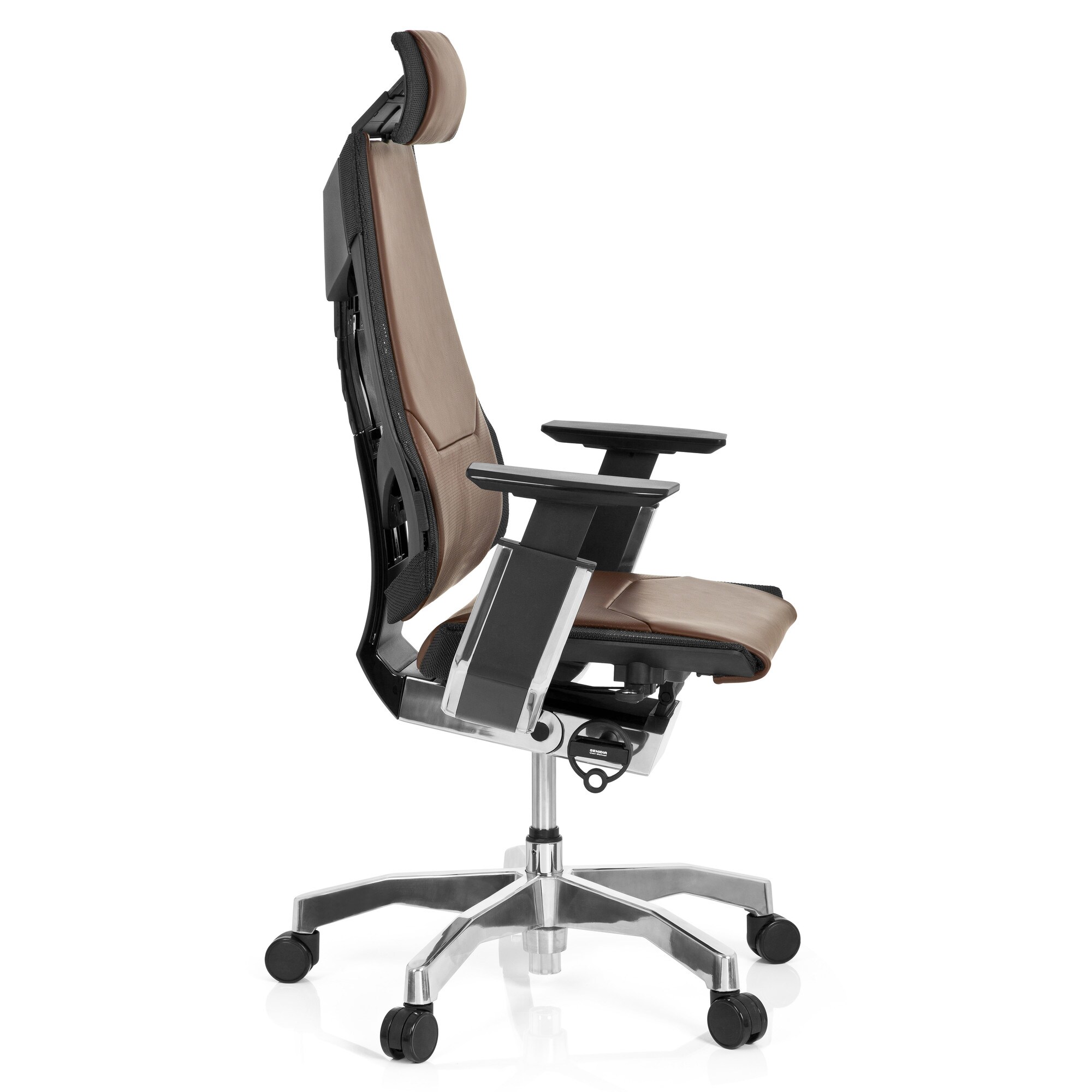 High End Bürostuhl GENIDIA PRO Leder mit Armlehnen hjh OFFICE