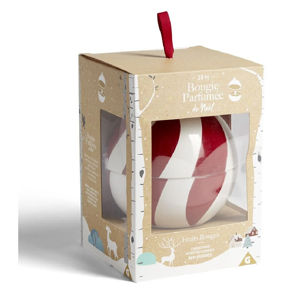 Bougie bonbonnière de Noël senteur fruits rouges