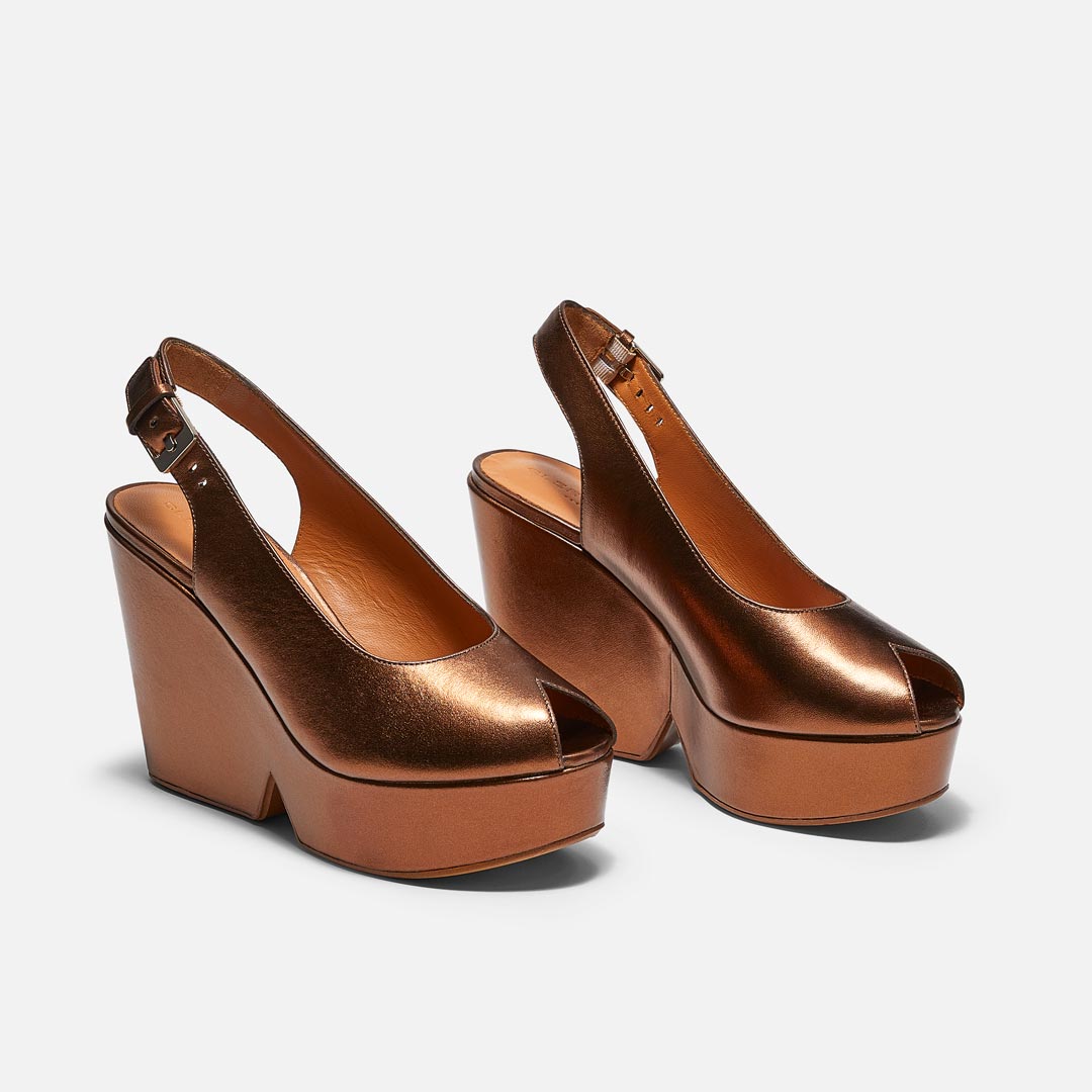 WEDGES - DYLAN wedges, lambskin rust
