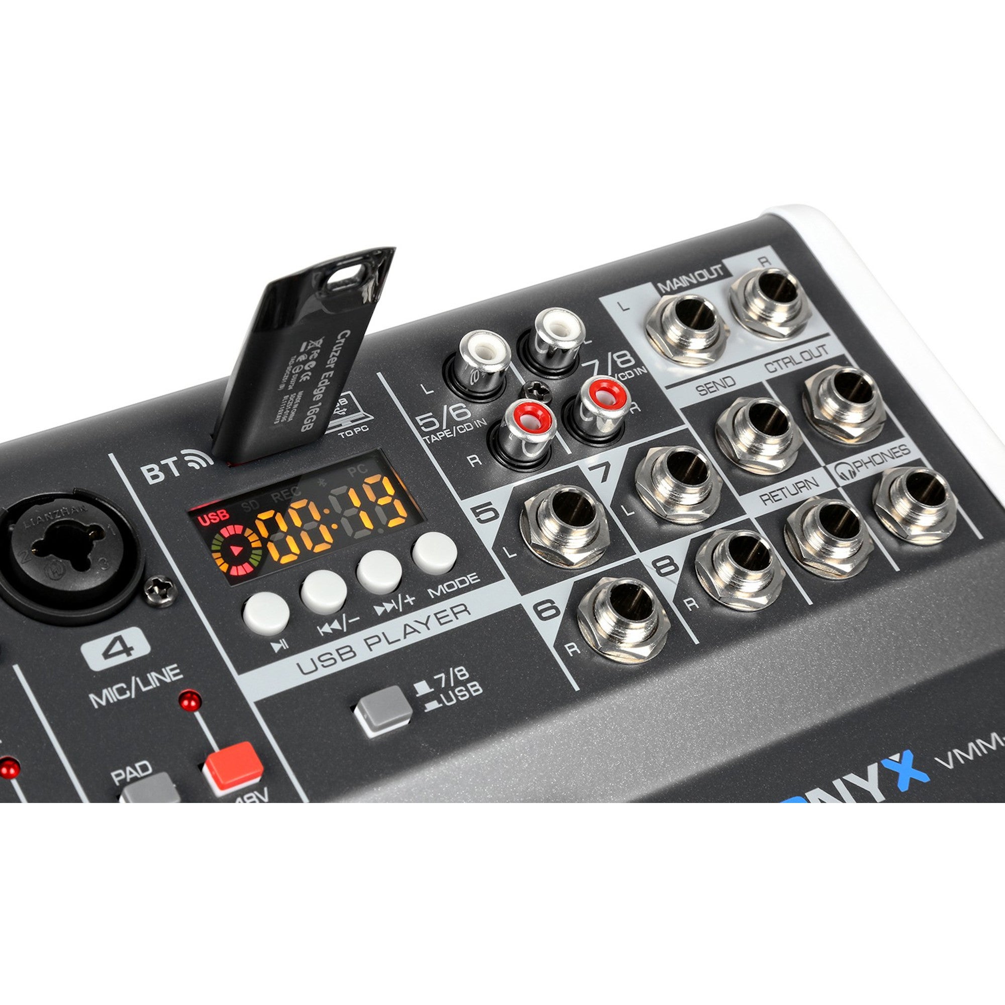 Vonyx VMM-K802 8-kanaals mixer met USB-interface
