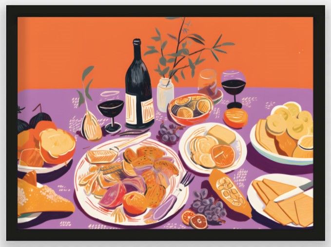 Art Print Burgundian Table