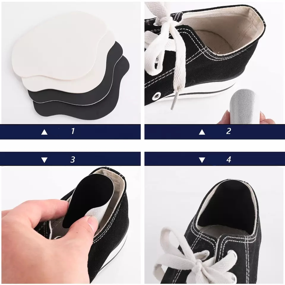 (2 Paar) Ultraweiche Leder Pads Fersen Einlage Anti-Rutsch / Massage Einlagen für Turnschuhe - Braun