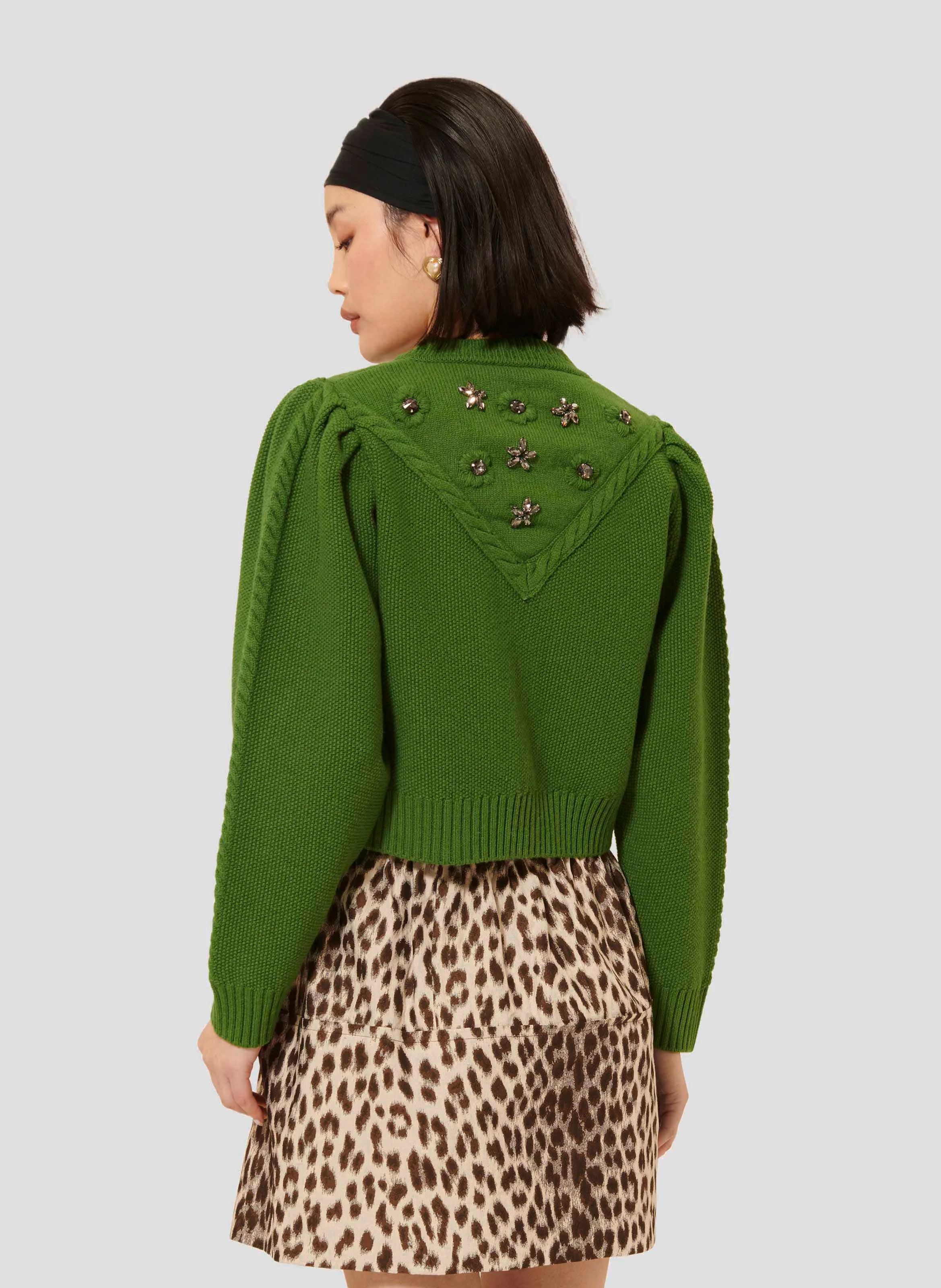 GUSTAVE - Gilet court en laine| Vert
